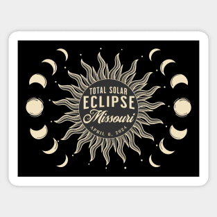 Total Solar Eclipse Missouri USA April 2024 Sticker